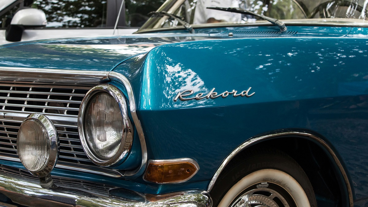 blue classic car